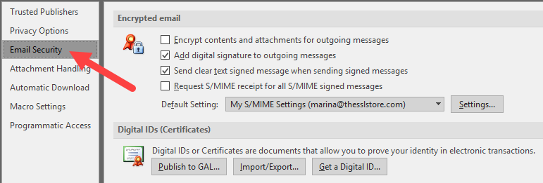 microsoft exchange client certificate